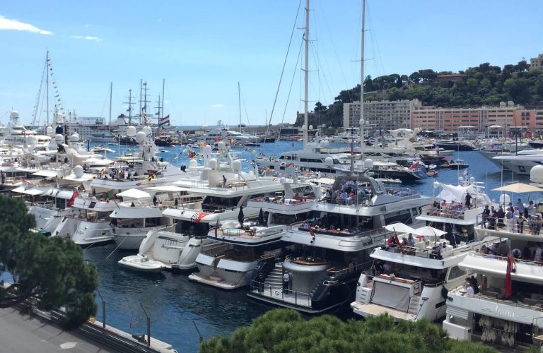 Yachts in port of Monaco during Monaco Grand Prix