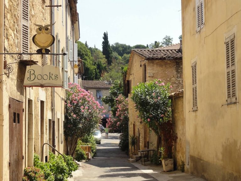 Pretty street in Valbonne, France