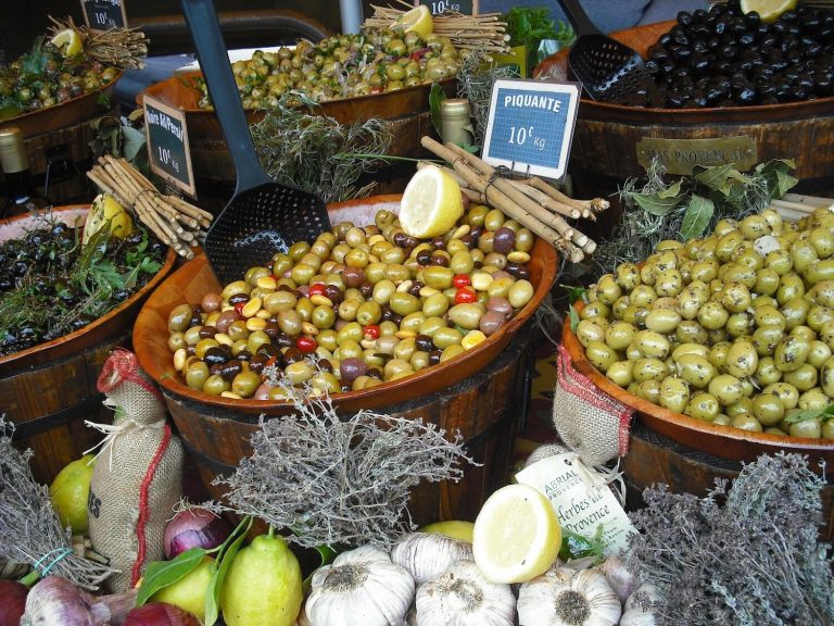 Olives for sale in Provence market