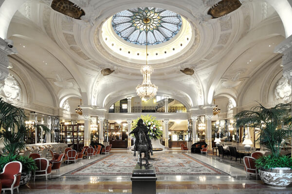 Lobby at the Hotel de Paris in Monte-Carlo