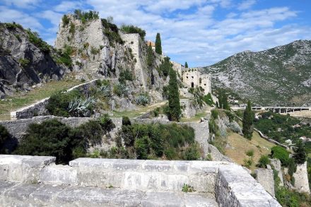 Klis fortress high in the hillside, Split Croatia