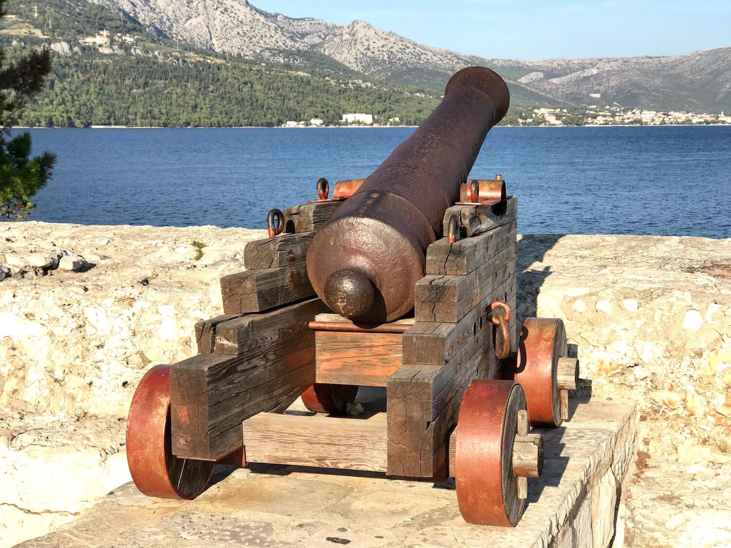 Old canon in Korcula, Croatia