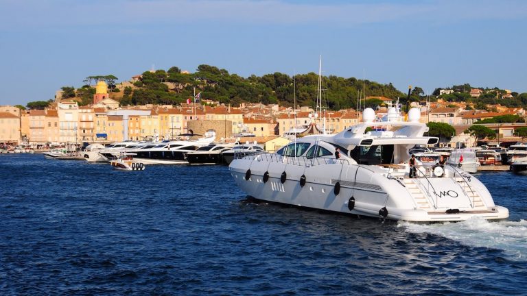 Mangusta 130 yacht entering the Port of St Tropez