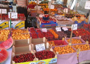 Variety of fruits on sale at Palermo Market