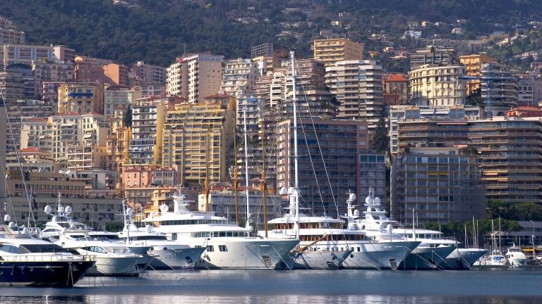 Yachts at Port Hercule at Monaco GP