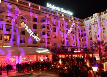 Lights celebrating MAPIC party at Majestic Hotel, Cannes