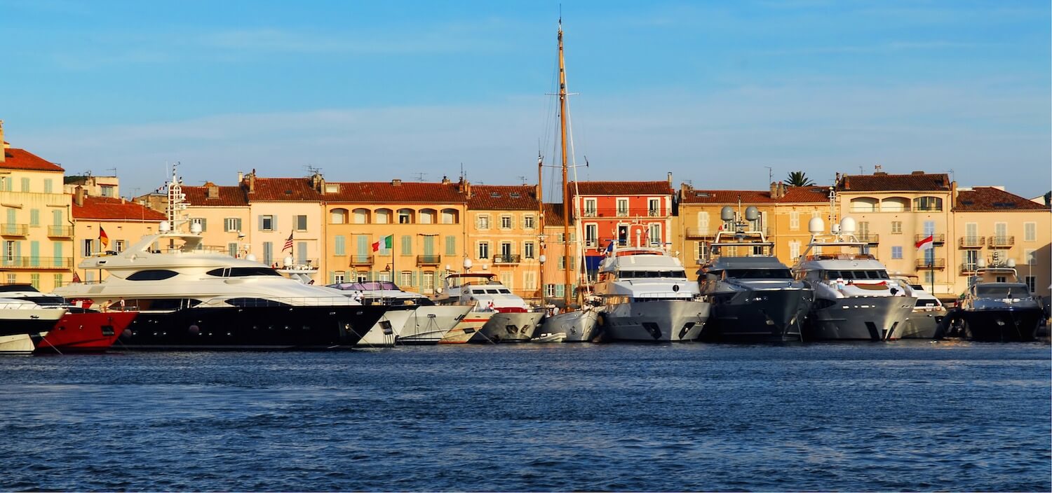 Yachts in the Port of St Tropez on the Cote d'Azur