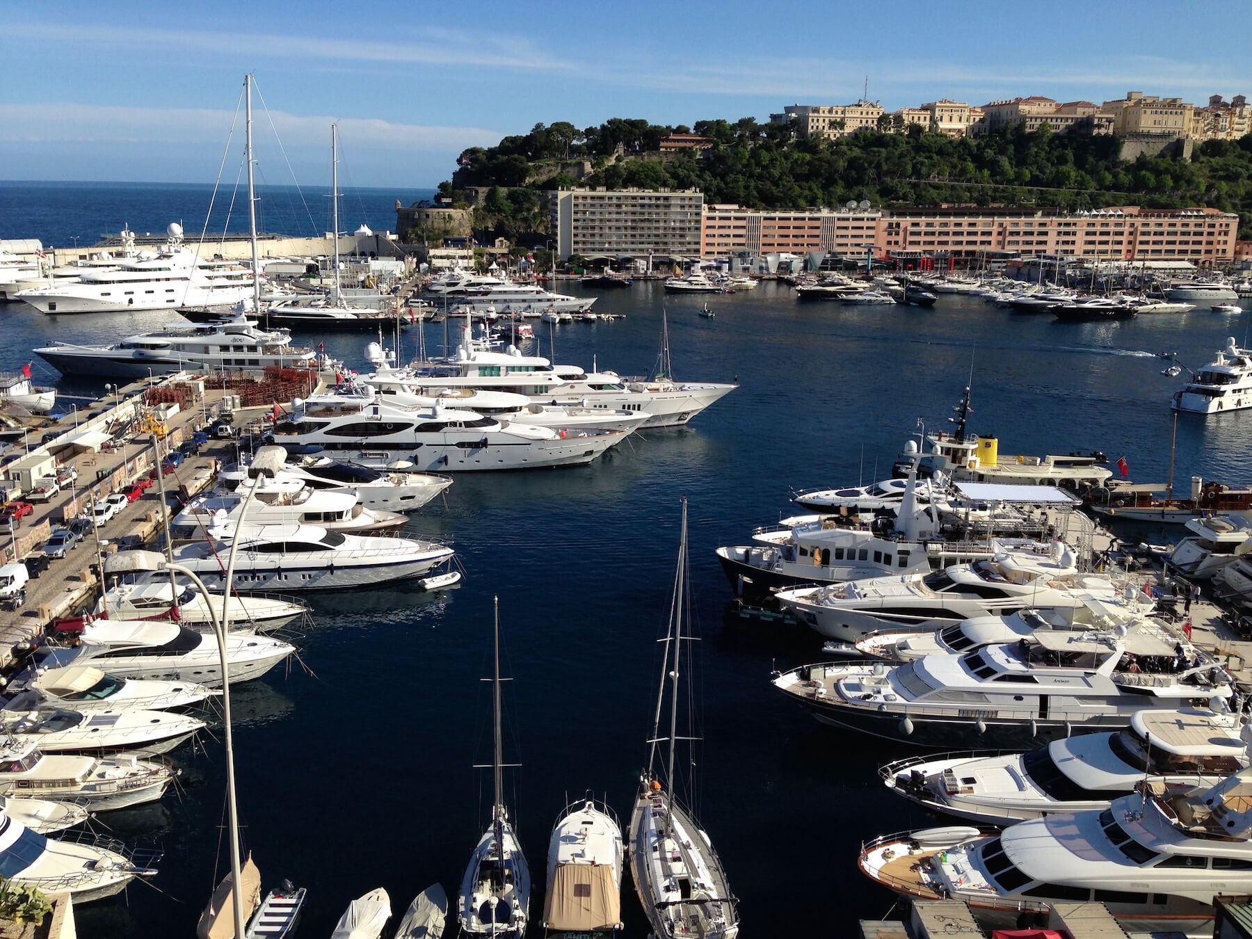 Yachts in Port Hercule in Monaco during the Grand Prix
