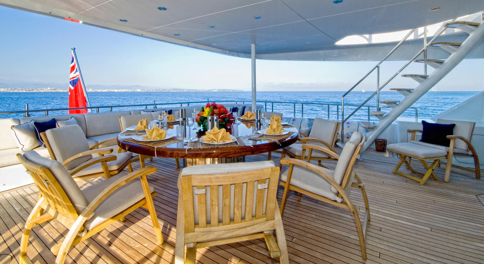 KIJO yacht aft deck dining area