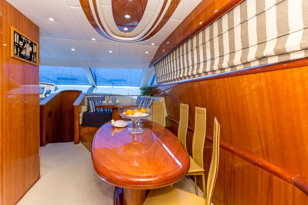 Blue Ice yacht dining table