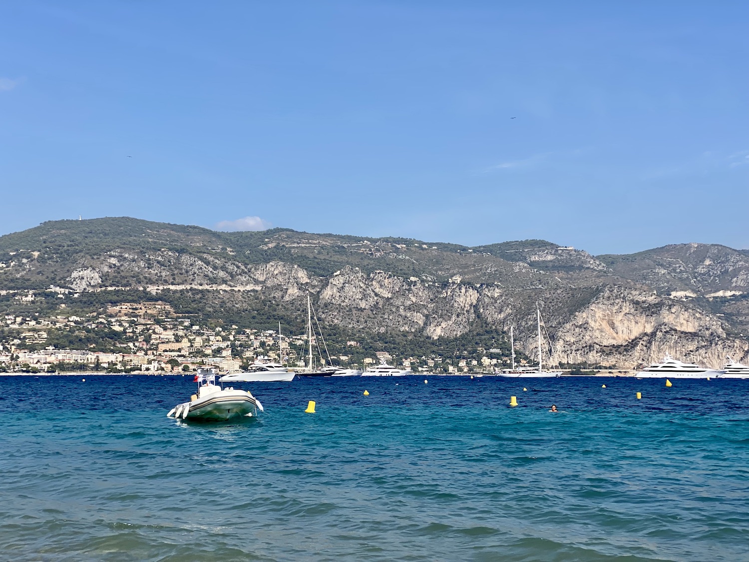 View of yachts at Plage Paloma, Cap Ferrat