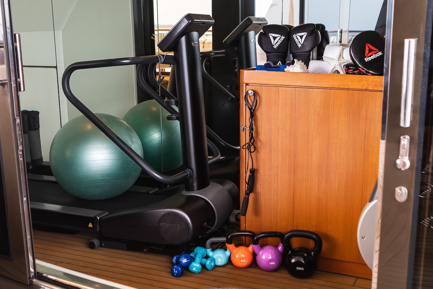 St David yacht gym equipment and treadmill