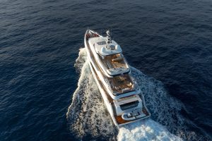 Aerial view of ROCKET ONE underway