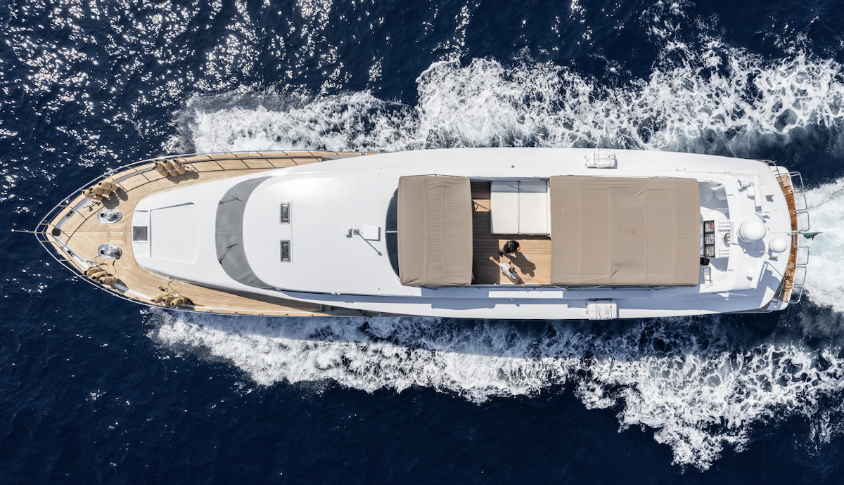 Drone view of the yacht