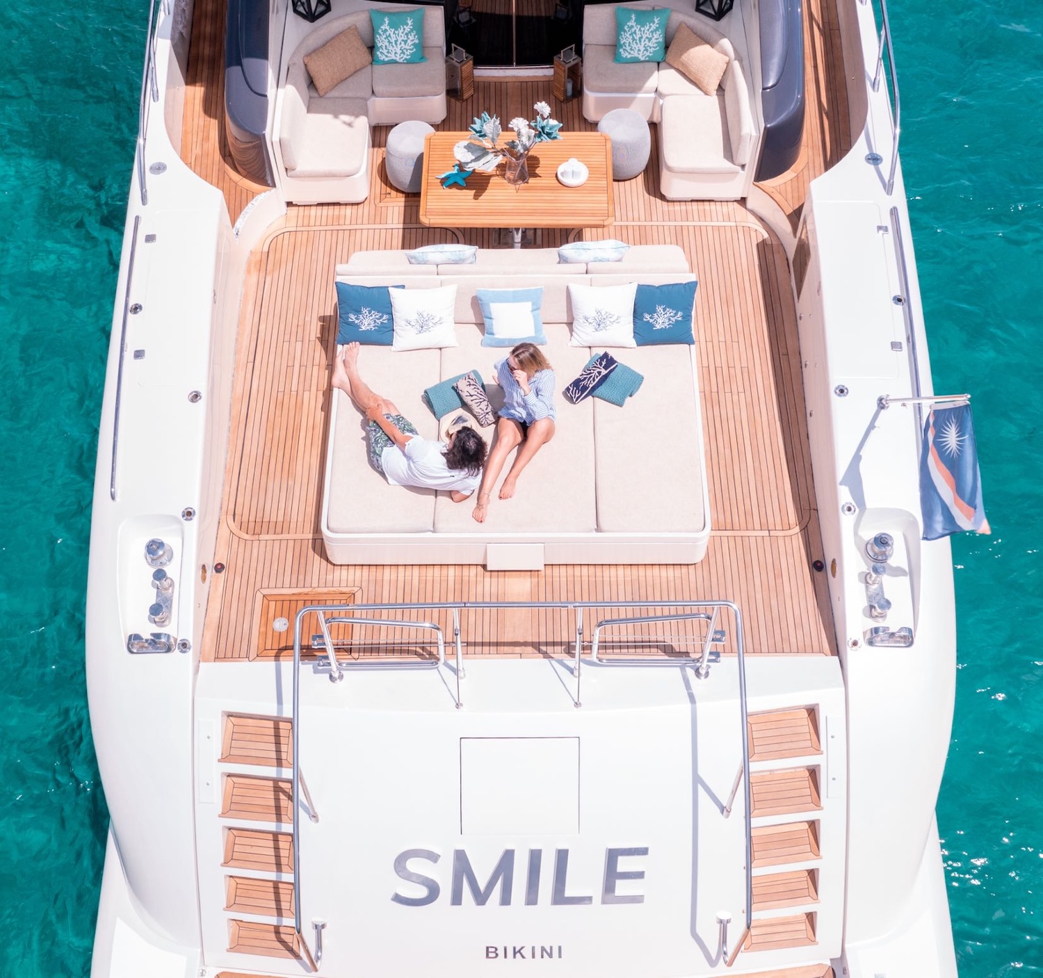 Aerial view of the aft deck