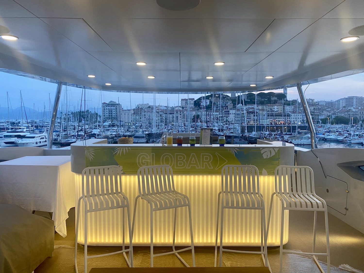 Bar on deck of yacht at Cannes Lions 2025