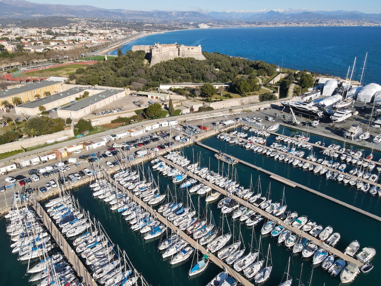 Drone view of Port Vauban, Antibes