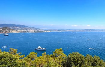 View over Mandelieu-La Napoule and the Bay of Cannes from Theoule sur Mer