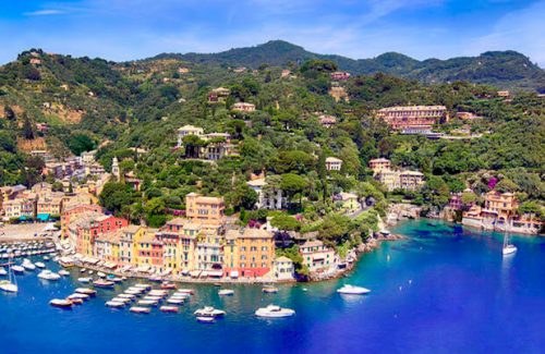Panoramic view of Portofino Italy
