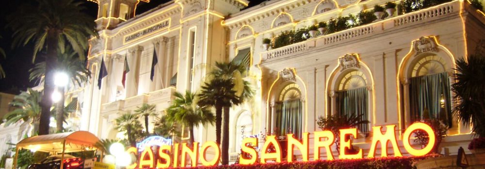 Light up sign for Casino San Remo at night