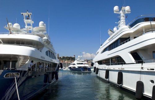 luxury yachts in port of Cannes for Lions event