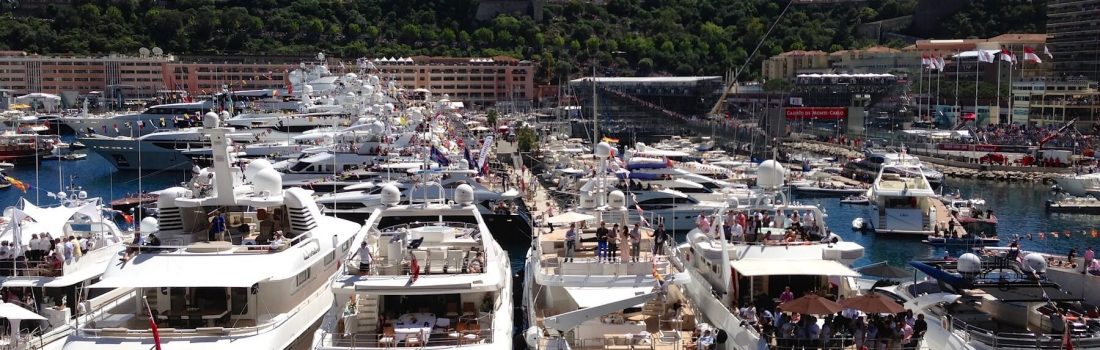 Yachts linned up at Monaco Grand Prix