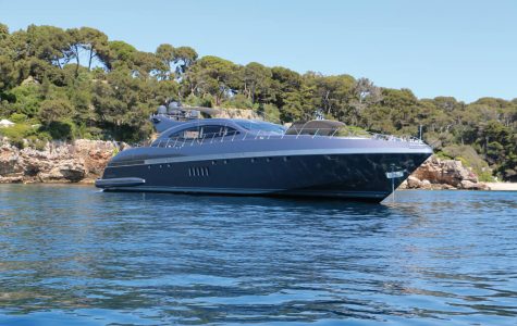 Mangusta 108 yacht JFF at anchor Cannes