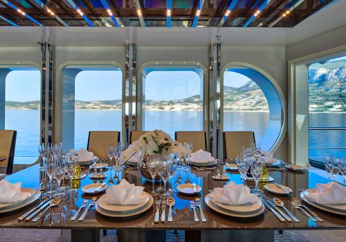 Dining on yacht SERENITY